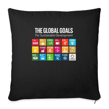 The Global Goals 17 Global Goals Icons Grid - Sofa pillowcase 17,3'' x 17,3'' (45 x 45 cm) - black - Front