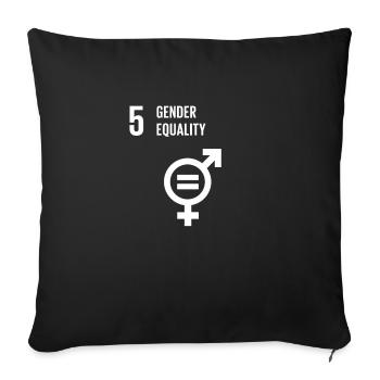5 Gender Equality Global Goals - Sofa pillowcase 17,3'' x 17,3'' (45 x 45 cm) - black - Front
