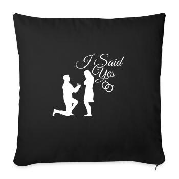 Fiançailles - Housse de coussin décorative 45 x 45 cm - noir - Devant