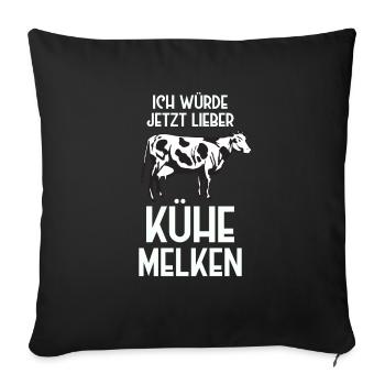 Je préfère traire les vaches maintenant - Housse de coussin décorative 45 x 45 cm - noir - Devant