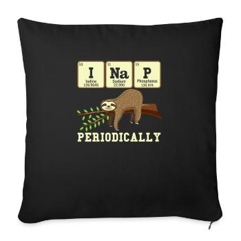 Funny Sloth Shirt,Nap,gift,gift idea,periodic tabl - Sofakissenbezug 45 x 45 cm - Schwarz - Vorne