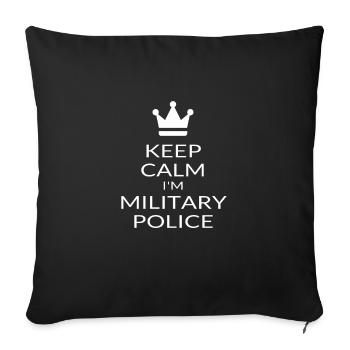 Keep Calm I’m Military Police Funny MP Gifts - Sofa pillowcase 17,3'' x 17,3'' (45 x 45 cm) - black - Front