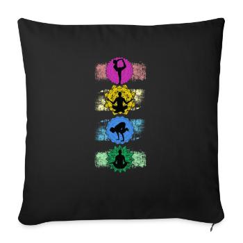 Yoga 4 - Housse de coussin décorative 45 x 45 cm - noir - Devant
