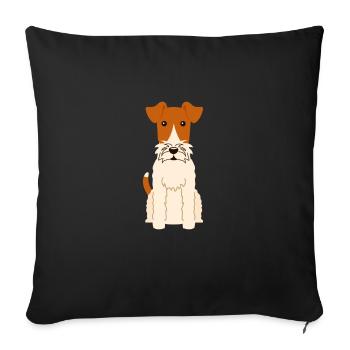 Wire Fox Terrier - Sofa pillowcase 17,3'' x 17,3'' (45 x 45 cm) - black - Front