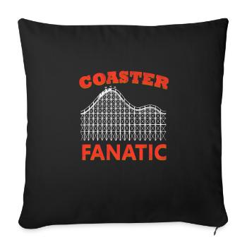 Rollercoaster Fanatic Parc d'attractions Roller Coaster - Housse de coussin décorative 45 x 45 cm - noir - Devant