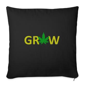 Weed - Grow - Sofakissenbezug 45 x 45 cm - Schwarz - Vorne