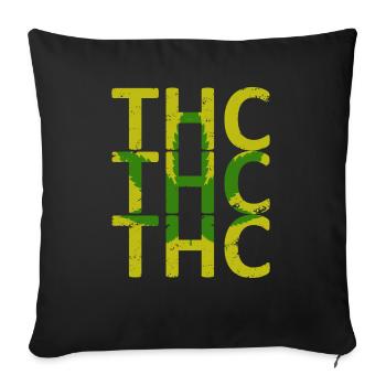 Weed THC - Sofakissenbezug 45 x 45 cm - Schwarz - Vorne