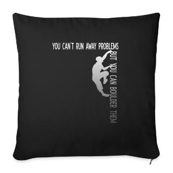 Bouldering, Climbing Tshirt, Men Women Children - Sofa pillowcase 17,3'' x 17,3'' (45 x 45 cm) - black - Front