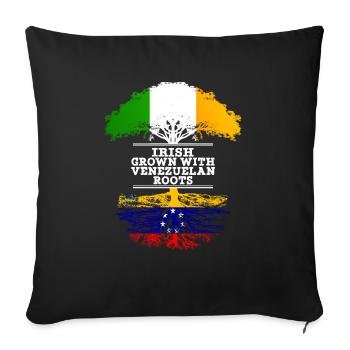 Irish Grown With Venezuelan Roots - Sofa pillowcase 17,3'' x 17,3'' (45 x 45 cm) - black - Front