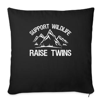 Support Wildlife Raise Twins - Sofakissenbezug 45 x 45 cm - Schwarz - Vorne