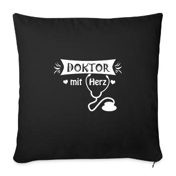 Docteur avec coeur - Housse de coussin décorative 45 x 45 cm - noir - Devant