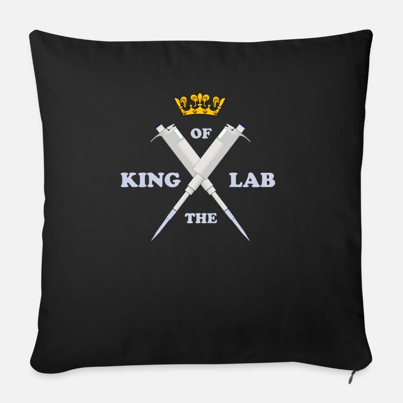 König des Labors - Wissenschaft Nerd - Sofakissenbezug 45 x 45 cm - Schwarz