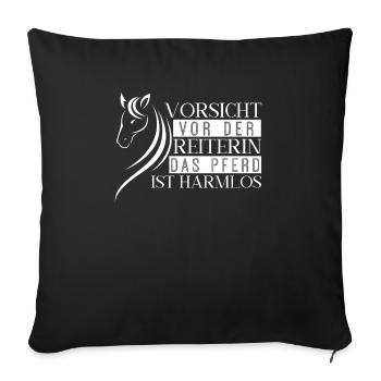 Funny Horse Gift Horsewoman Horse harmless - Sofa pillowcase 17,3'' x 17,3'' (45 x 45 cm) - black - Front
