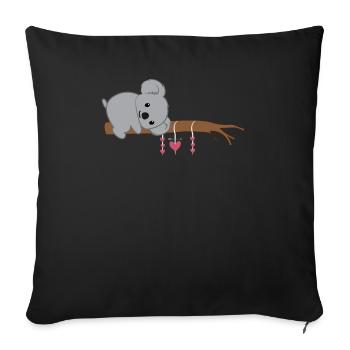 Koala - Koala Bear - Koalafan - Koala Bear - Hearts - Sofa pillowcase 17,3'' x 17,3'' (45 x 45 cm) - black - Front