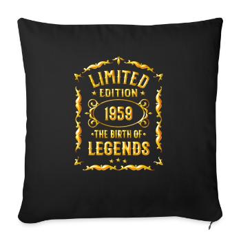 Born 1959 - Gift birthday 1959 - Sofa pillowcase 17,3'' x 17,3'' (45 x 45 cm) - black - Front