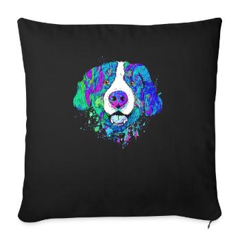 Berner Sennenhund chien cadeau riche en couleurs - Housse de coussin décorative 45 x 45 cm - noir - Devant
