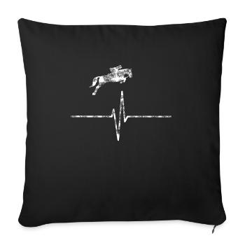 Pferd Reiten Sport Springreiten Dressur Evolution - Sofakissenbezug 45 x 45 cm - Schwarz - Vorne
