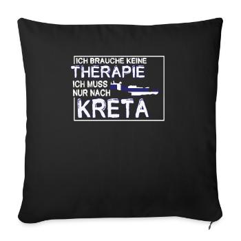 Je n'ai pas besoin de thérapie, je dois juste aller en Crète - Housse de coussin décorative 45 x 45 cm - noir - Devant