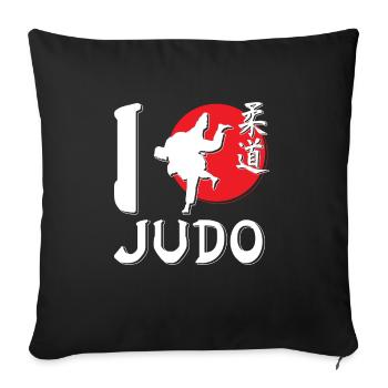 Les combattants de judo adorent les arts martiaux - Housse de coussin décorative 45 x 45 cm - noir - Devant