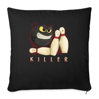 Bowling Bowler Bowling Ball Pins Strike Gift - Sofa pillowcase 17,3'' x 17,3'' (45 x 45 cm) - black - Front