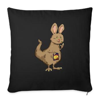 Cadeau d'animal familier T-Rex de dinosaure en lapin - Housse de coussin décorative 45 x 45 cm - noir - Devant