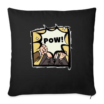 Pow Comic Buch Schlag Cartoon Sprechblase Geschenk - Sofakissenbezug 45 x 45 cm - Schwarz - Vorne