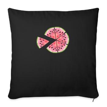 Le melon mange des fruits! Cadeau fruit melon - Housse de coussin décorative 45 x 45 cm - noir - Devant