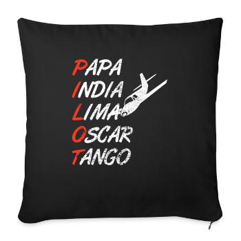pilot - Sofa pillowcase 17,3'' x 17,3'' (45 x 45 cm) - black - Front
