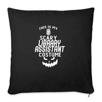 Scary Library Wizard - Sofa pillowcase 17,3'' x 17,3'' (45 x 45 cm) - black - Front