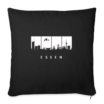 Silhouette de la ville d'Essen NRW Ruhrpott - Housse de coussin décorative 45 x 45 cm - noir - Devant