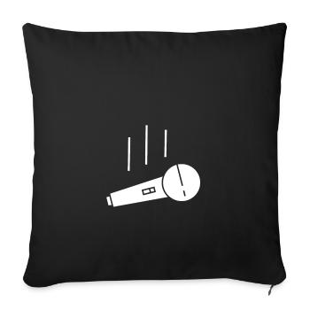 Mic Drop Funny Performer Comedian Rapper Cool Gift - Sofa pillowcase 17,3'' x 17,3'' (45 x 45 cm) - black - Front