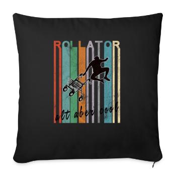 Rollator Vintage Freestyle Alt aber Cool Geschenk - Sofakissenbezug 45 x 45 cm - Schwarz - Vorne
