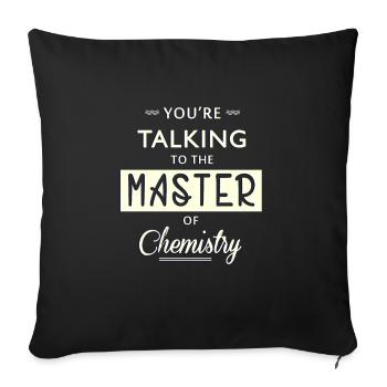 Master of Chemistry Science Idée cadeau chimie - Housse de coussin décorative 45 x 45 cm - noir - Devant