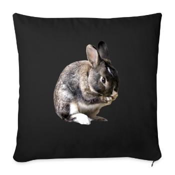 Kaninchen - Sofakissenbezug 45 x 45 cm - Schwarz - Vorne