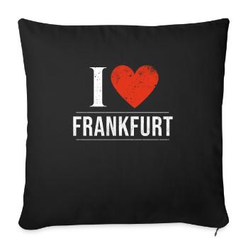I Love Frankfurt am Main - Sofa pillowcase 17,3'' x 17,3'' (45 x 45 cm) - black - Front