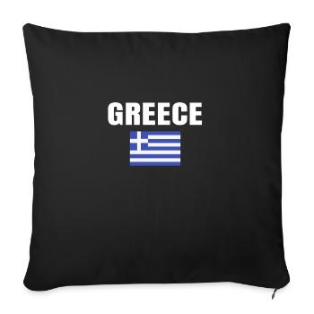 Cadeau De La Grèce Avec Le Drapeau Grec Pour Hellas Hommes Femmes - Housse de coussin décorative 45 x 45 cm - noir - Devant