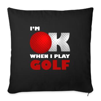 Golf Balle Club sport sport cadeau - Housse de coussin décorative 45 x 45 cm - noir - Devant