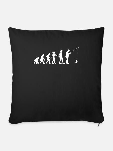 Menschliche Evolution Fischerei Fischerei - Sofakissenbezug 45 x 45 cm - Schwarz