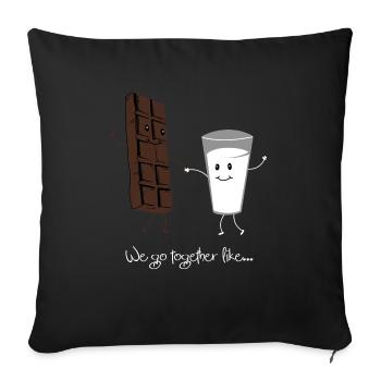 chocolat au lait - Housse de coussin décorative 45 x 45 cm - noir - Devant