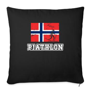 Biathlon Norwegen - Sofakissenbezug 45 x 45 cm - Schwarz - Vorne