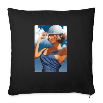 Affiche du communisme de propagande de l'Union soviétique - Housse de coussin décorative 45 x 45 cm - noir - Devant