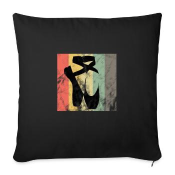 Ballet Balet Retro Vintage - Housse de coussin décorative 45 x 45 cm - noir - Devant