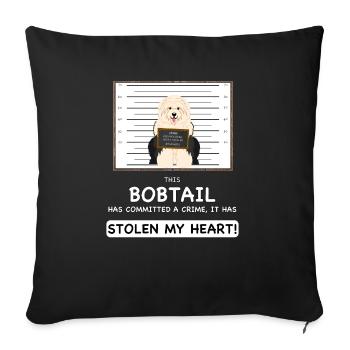 Bobtail Mugshot - Housse de coussin décorative 45 x 45 cm - noir - Devant