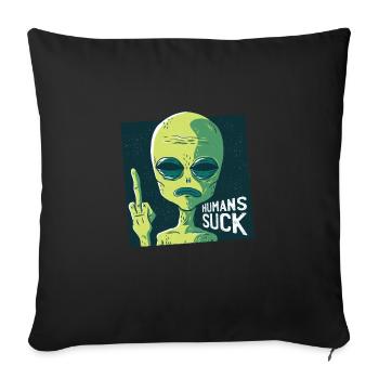 Suck human - Sofa pillowcase 17,3'' x 17,3'' (45 x 45 cm) - black - Front