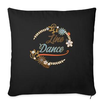 Line dance - Line dancing T-shirt - Sofa pillowcase 17,3'' x 17,3'' (45 x 45 cm) - black - Front