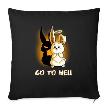 Go To Hell Bunny Rabbit Rabbit Angel Devil - Sofa pillowcase 17,3'' x 17,3'' (45 x 45 cm) - black - Front
