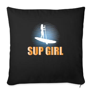 SUP Womens SUP Girl - Sofa pillowcase 17,3'' x 17,3'' (45 x 45 cm) - black - Front
