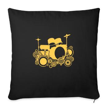 Schlagzeug Geschenk Schlagzeugspieler Percussion - Sofakissenbezug 45 x 45 cm - Schwarz - Vorne