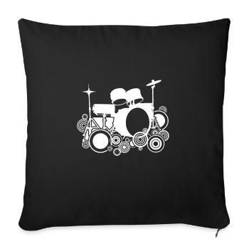 Schlagzeug Geschenk Schlagzeugspieler Percussion - Sofakissenbezug 45 x 45 cm - Schwarz - Vorne