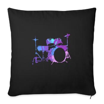 Schlagzeug Geschenk Schlagzeugspieler Percussion - Sofakissenbezug 45 x 45 cm - Schwarz - Vorne